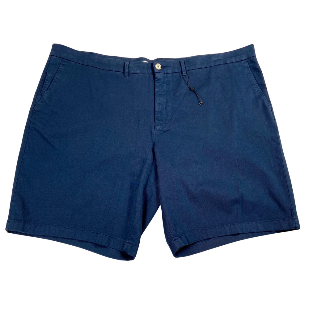 Robert Graham Shorts Mens 46‎ Navy Blue Classic Fit Chino Stretch Cotton Casual
